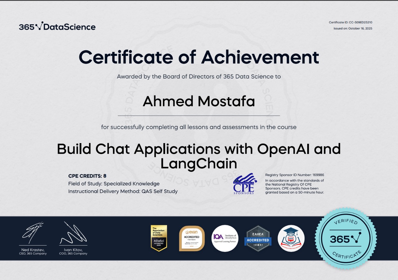 OpenAI and LangChain certificate