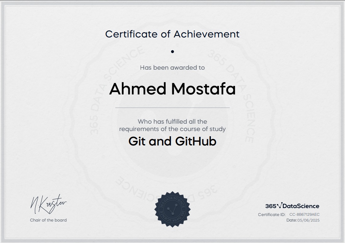 Git and GitHub certificate