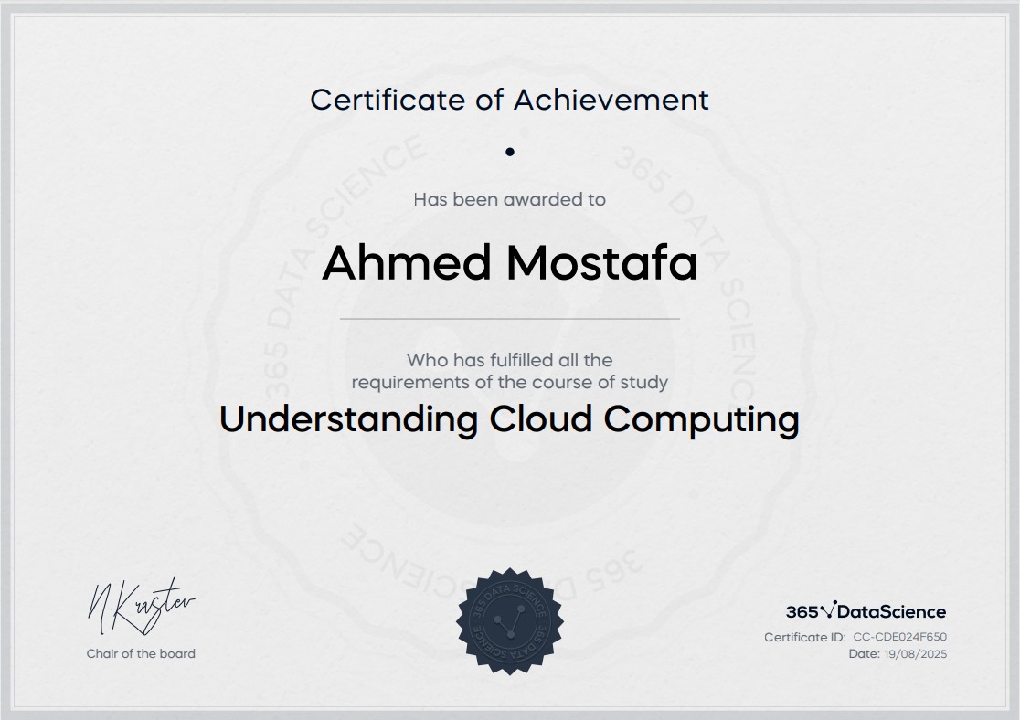 Cloud Computing certificate